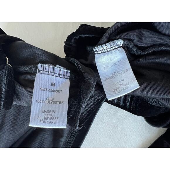 Better Be Lounge Set Women’s Size Medium Black Crop Top Shorts Sleep Set 2 Pc - Picture 4 of 6